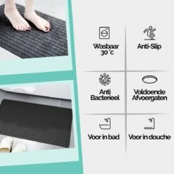 The Original - Douchemat Antislip - Zwart - 70x40cm - Antislipmat Badmat Voor Bad & Douche - Anti Slip Mat Met Zuignappen -Merkloos Verkoop 1200x1200 3655