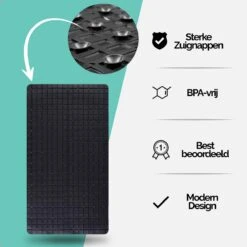 The Original - Douchemat Antislip - Zwart - 70x40cm - Antislipmat Badmat Voor Bad & Douche - Anti Slip Mat Met Zuignappen -Merkloos Verkoop 1200x1200 3660