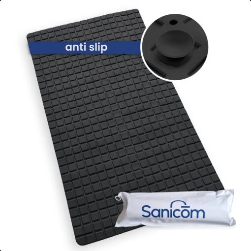 Merkloos Douchemat - Badmat Antislip - Antislipmat Douche - Antislipmat Bad - ​​Schimmelbestendig - Met Zuignappen - Wasbaar - Zwart -Merkloos Verkoop 1200x1200 3666