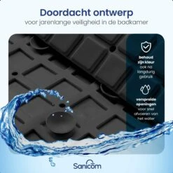 Merkloos Douchemat - Badmat Antislip - Antislipmat Douche - Antislipmat Bad - ​​Schimmelbestendig - Met Zuignappen - Wasbaar - Zwart -Merkloos Verkoop 1200x1200 3668