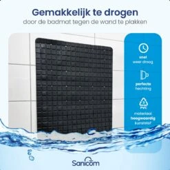 Merkloos Douchemat - Badmat Antislip - Antislipmat Douche - Antislipmat Bad - ​​Schimmelbestendig - Met Zuignappen - Wasbaar - Zwart -Merkloos Verkoop 1200x1200 3670
