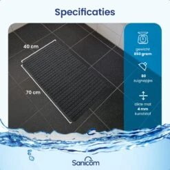 Merkloos Douchemat - Badmat Antislip - Antislipmat Douche - Antislipmat Bad - ​​Schimmelbestendig - Met Zuignappen - Wasbaar - Zwart -Merkloos Verkoop 1200x1200 3671