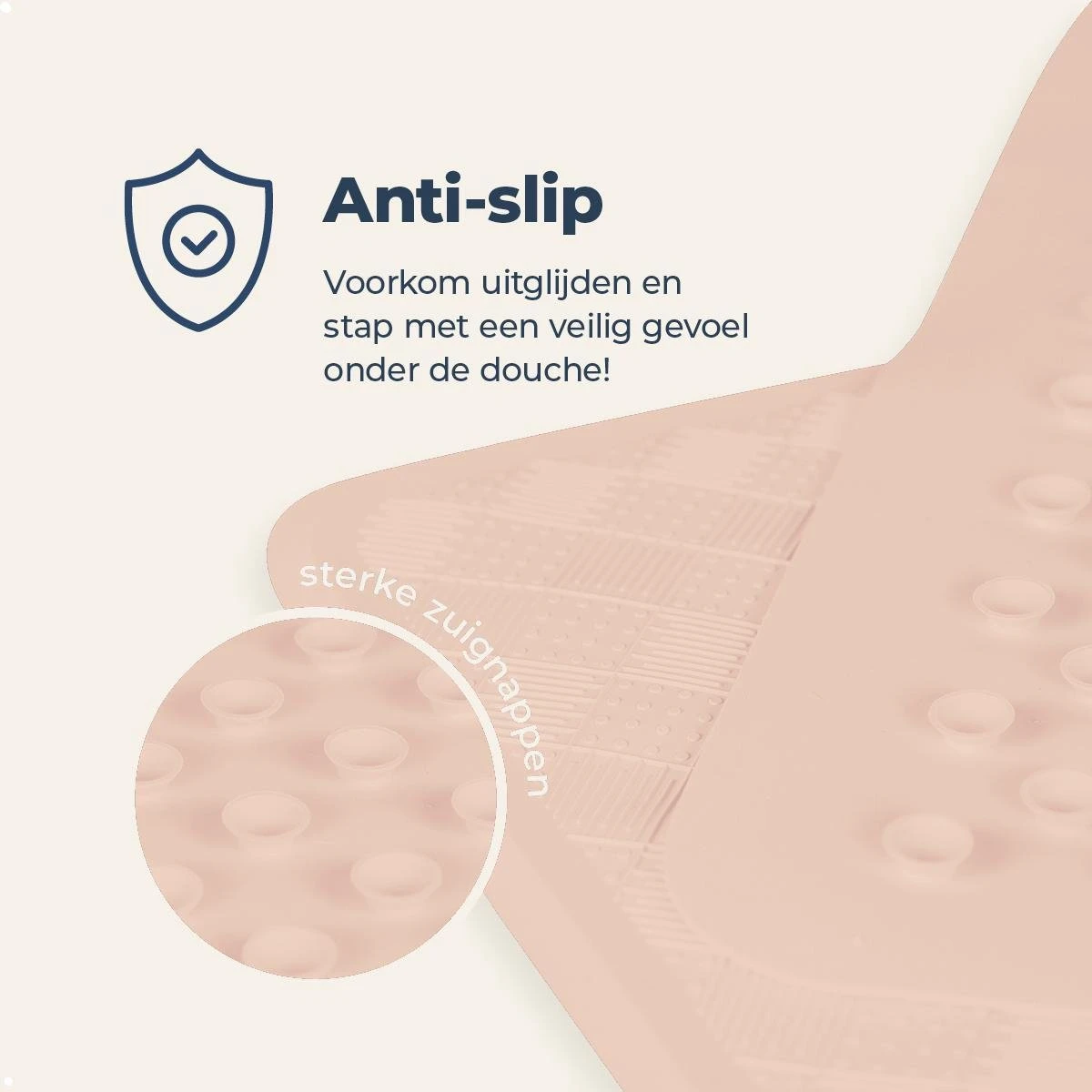 Douchemat Antislip Zalmkleur - 53 X 53 Cm - Antislipmat Douche - Badmat 2 Douchemat Antislip Zalmkleur - 53 X 53 Cm - Antislipmat Douche - Badmat - Afbeelding 2