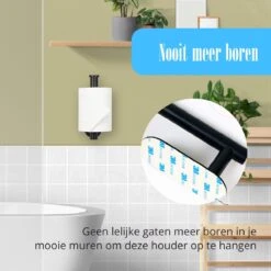 Flusive Toiletrolhouder Met 4 Handdoekhaakjes - Wc Rolhouder - Zelfklevend Zonder Boren - RVS - Zwart 14 Flusive Toiletrolhouder Met 4 Handdoekhaakjes - Wc Rolhouder - Zelfklevend Zonder Boren - RVS - Zwart -Merkloos Verkoop 1200x1200 394