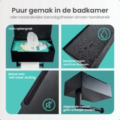 Toiletrolhouder Met Bakje – WC Rolhouder Zwart - Toiletrolhouder Met Extra Opbergruimte 8 Toiletrolhouder Met Bakje – WC Rolhouder Zwart - Toiletrolhouder Met Extra Opbergruimte -Merkloos Verkoop 1200x1200 433