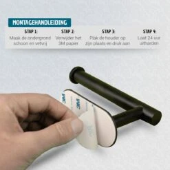 Vannons - Toiletrolhouder - WC Rolhouder Zwart Zonder Boren - Zelfklevend - WC Rol Houder RVS - Zwart -Merkloos Verkoop 1200x1200 441