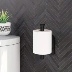 Vannons - Toiletrolhouder - WC Rolhouder Zwart Zonder Boren - Zelfklevend - WC Rol Houder RVS - Zwart -Merkloos Verkoop 1200x1200 443