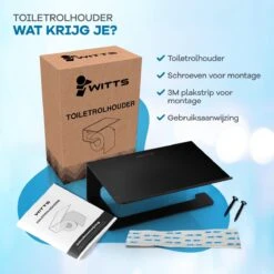 WITTS WC Rolhouder Met Plankje - Zelfklevend - Hoge Kwaliteit - Toiletrolhouder -Merkloos Verkoop 1200x1200 468