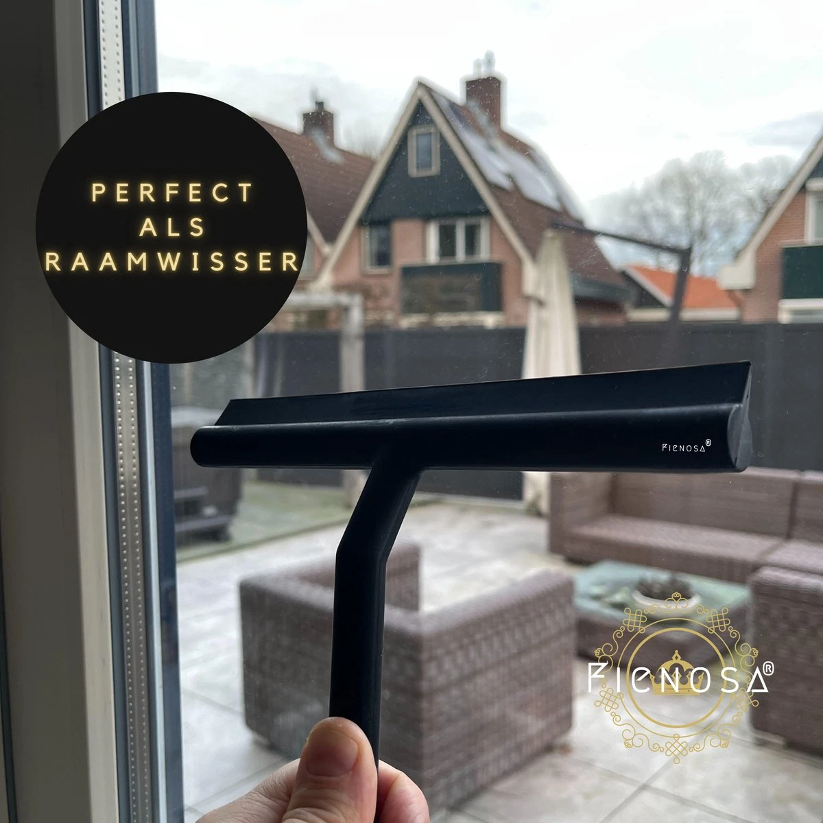 Fienosa Douchewisser Anti Kras Siliconen - Zachte Glashaak - Zwart 5 Fienosa Douchewisser Anti Kras Siliconen - Zachte Glashaak - Zwart - Afbeelding 5