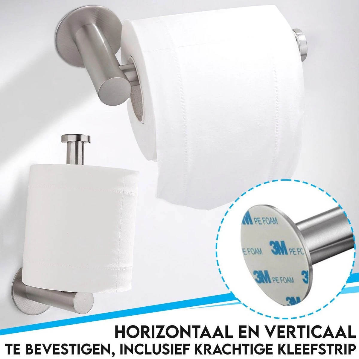 Sanics WC Rolhouder Zonder Boren - Toiletrolhouder Zelfklevend - Closetrolhouder Zilver/RVS 6 Sanics WC Rolhouder Zonder Boren - Toiletrolhouder Zelfklevend - Closetrolhouder Zilver/RVS - Afbeelding 6