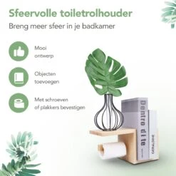 Premium Toiletrolhouder Met Plankje Zonder Boren (incl. Zuignappen En Schroeven) - WC Rolhouder - Toiletpapierhouder Staand | B&H -Merkloos Verkoop 1200x1200 501