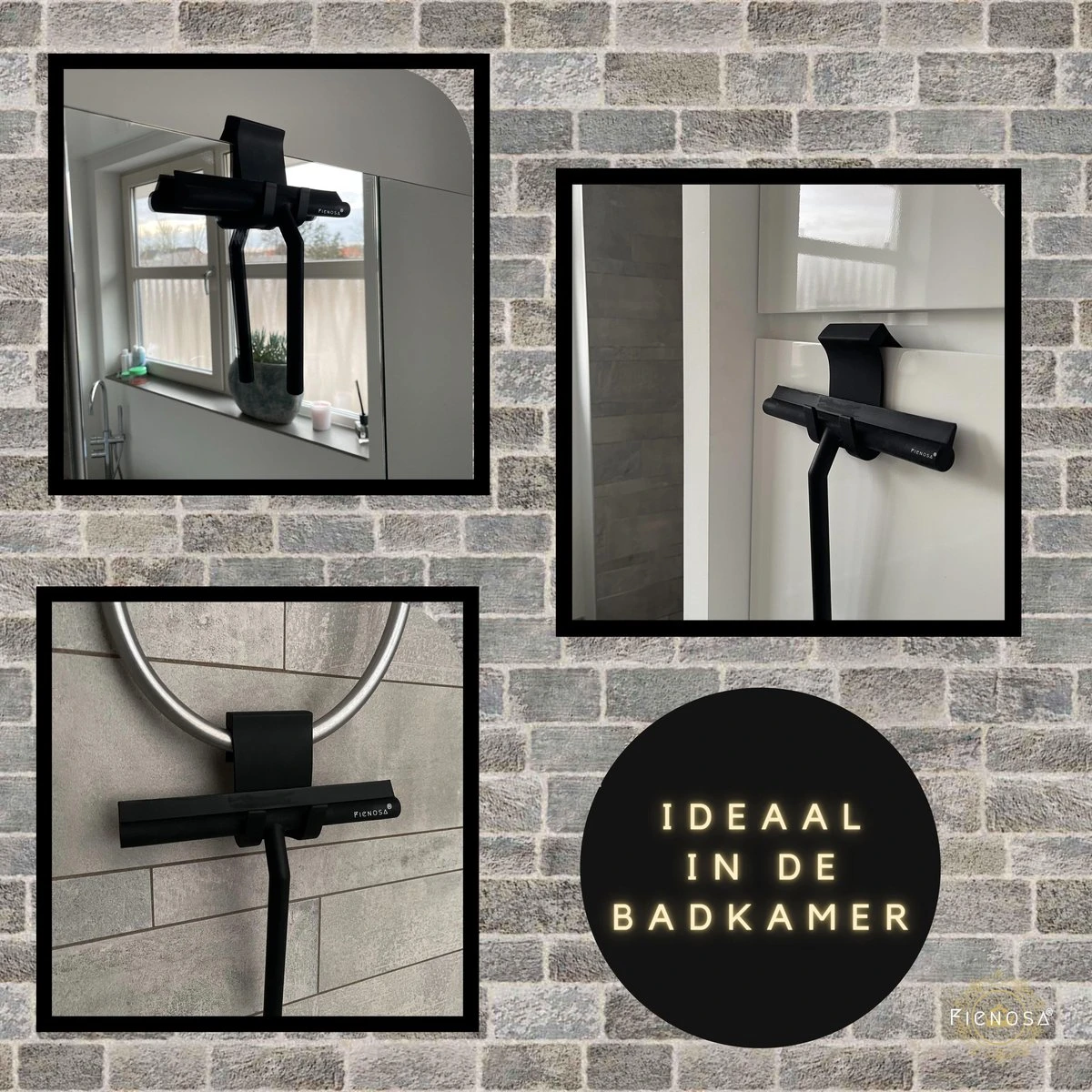 Fienosa Douchewisser Anti Kras Siliconen - Zachte Glashaak - Zwart 8 Fienosa Douchewisser Anti Kras Siliconen - Zachte Glashaak - Zwart - Afbeelding 8