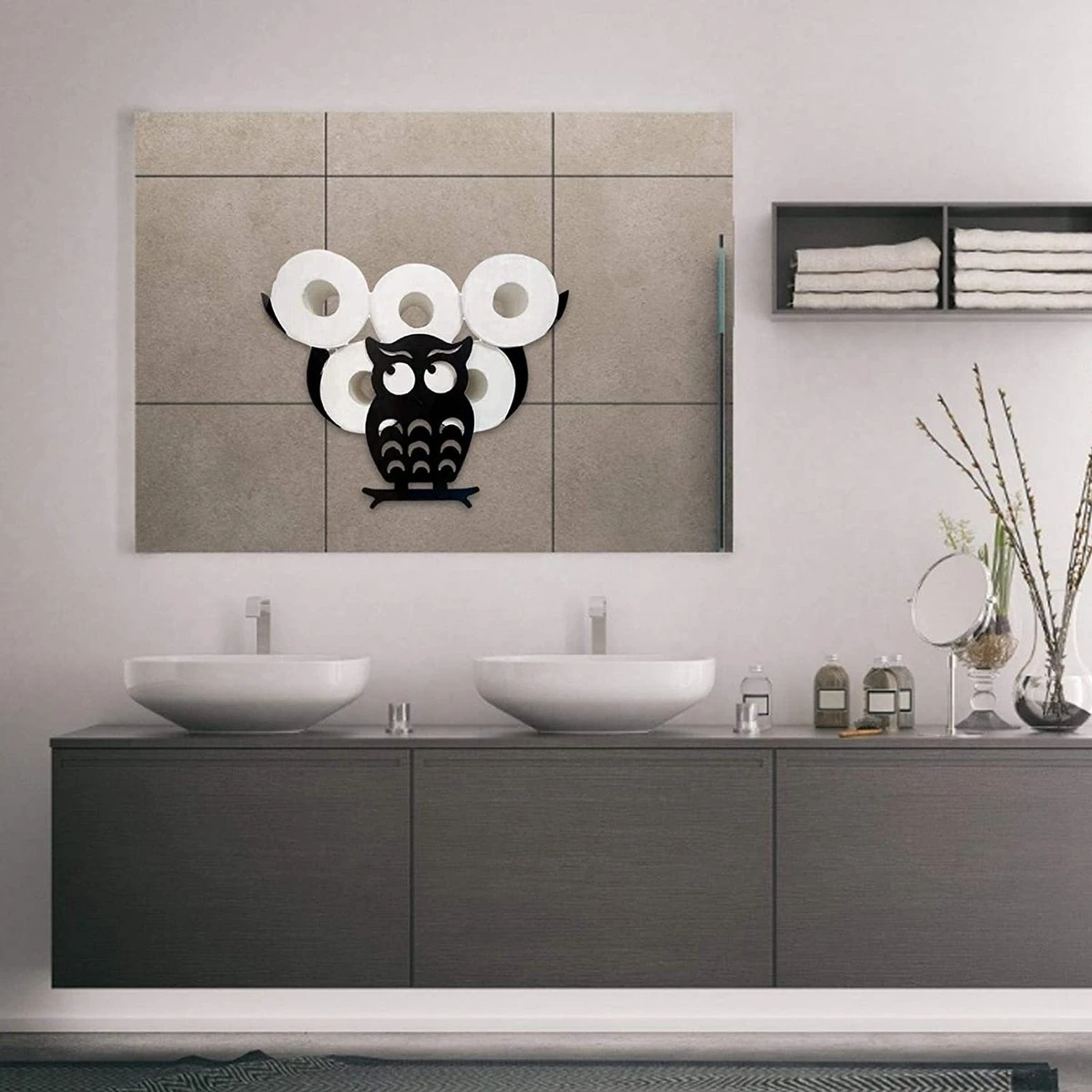 Sens Design Toiletrolhouder – Wc Rolhouder – Hangend - Uil 2 Sens Design Toiletrolhouder – Wc Rolhouder – Hangend - Uil - Afbeelding 2