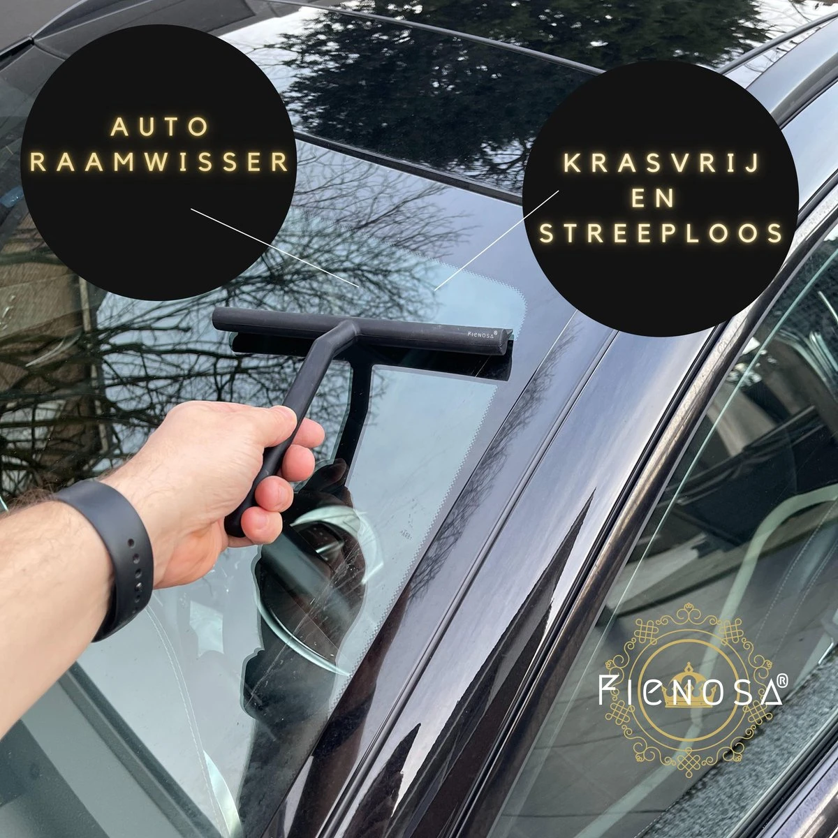 Fienosa Douchewisser Anti Kras Siliconen - Zachte Glashaak - Zwart 9 Fienosa Douchewisser Anti Kras Siliconen - Zachte Glashaak - Zwart - Afbeelding 9