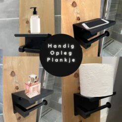 WC Rolhouder - Zelfklevend Toiletrolhouder Met Plankje - WC Papier Houder Zonder Boren - WC Rolhouder Met Plankje - Toiletrolhouder - Toiletrolhouder Zwart - Fienosa -Merkloos Verkoop 1200x1200 523