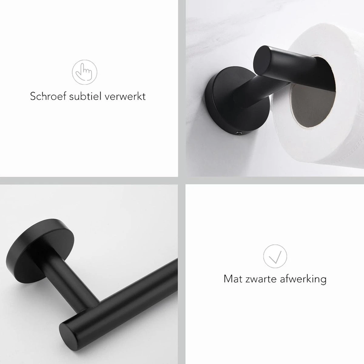 Merkloos Toiletrolhouder Zwart - Wc Rolhouder - Zwart - Toilet Rolhouder - Badkamer Accessoires - Toiletrolhouders 4 Merkloos Toiletrolhouder Zwart - Wc Rolhouder - Zwart - Toilet Rolhouder - Badkamer Accessoires - Toiletrolhouders - Afbeelding 4