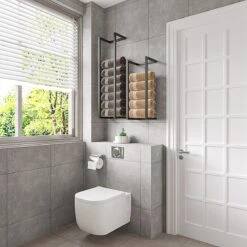 SaniDreams Carbon Handdoekenrek L Zwart - Staal - 90x25x20cm 13 SaniDreams Carbon Handdoekenrek L Zwart - Staal - 90x25x20cm -Merkloos Verkoop 1200x1200 545