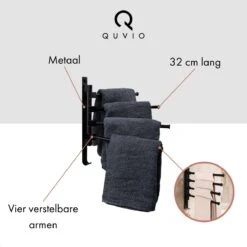 QUVIO Handdoekrek Met 4 Armen / Wandrek / Handdoekrek Keuken / Handdoekenrek Badkamer / Handdoekenrek / Handdoekrek / Handdoekrek Badkamer / Handdoekhaakjes / Handdoekhouder / Wandplank - Verstelbaar - Staal 12 QUVIO Handdoekrek Met 4 Armen / Wandrek / Handdoekrek Keuken / Handdoekenrek Badkamer / Handdoekenrek / Handdoekrek / Handdoekrek Badkamer / Handdoekhaakjes / Handdoekhouder / Wandplank - Verstelbaar - Staal -Merkloos Verkoop 1200x1200 55
