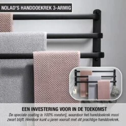 Nolad® Handdoekrek 3-armig - Handdoekhouder - Handdoekenrek - Zwart -Merkloos Verkoop 1200x1200 571