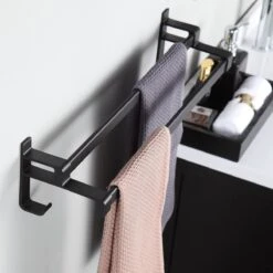 Handdoekrek Dubbele Stang Zonder Boren - Handdoekrek Badkamer - Handdoekhouder - Handdoekstang - Zelfklevend - 60CM - Gratis Handdoek -Merkloos Verkoop 1200x1200 584