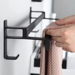 Handdoekrek Dubbele Stang Zonder Boren - Handdoekrek Badkamer - Handdoekhouder - Handdoekstang - Zelfklevend - 60CM - Gratis Handdoek -Merkloos Verkoop 1200x1200 587