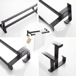 Handdoekrek Dubbele Stang Zonder Boren - Handdoekrek Badkamer - Handdoekhouder - Handdoekstang - Zelfklevend - 60CM - Gratis Handdoek -Merkloos Verkoop 1200x1200 589