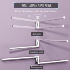 Nolad® Handdoekrek 2 Armig - Handdoekhouder - Handdoekenrek - RVS - Chroom -Merkloos Verkoop 1200x1200 597