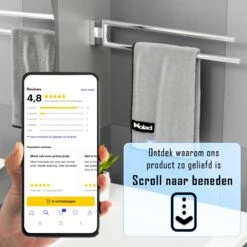 Nolad® Handdoekrek 2 Armig - Handdoekhouder - Handdoekenrek - RVS - Chroom -Merkloos Verkoop 1200x1200 598