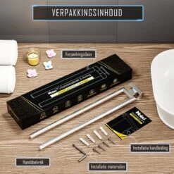 Nolad® Handdoekrek 2 Armig - Handdoekhouder - Handdoekenrek - RVS - Chroom -Merkloos Verkoop 1200x1200 600