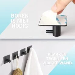 Qitch & Quisine Handdoekhaakjes - Set Van 3 Zwarte Haakjes - Zelfklevend - Waterbestendig - RVS 11 Qitch & Quisine Handdoekhaakjes - Set Van 3 Zwarte Haakjes - Zelfklevend - Waterbestendig - RVS -Merkloos Verkoop 1200x1200 629