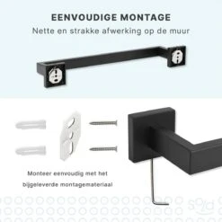 Handdoekrek - RVS - Badkameraccessoires - Keukenaccessoires - Mat Zwart - 40 Cm 11 Handdoekrek - RVS - Badkameraccessoires - Keukenaccessoires - Mat Zwart - 40 Cm -Merkloos Verkoop 1200x1200 651