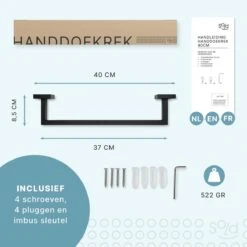 Handdoekrek - RVS - Badkameraccessoires - Keukenaccessoires - Mat Zwart - 40 Cm 14 Handdoekrek - RVS - Badkameraccessoires - Keukenaccessoires - Mat Zwart - 40 Cm -Merkloos Verkoop 1200x1200 654