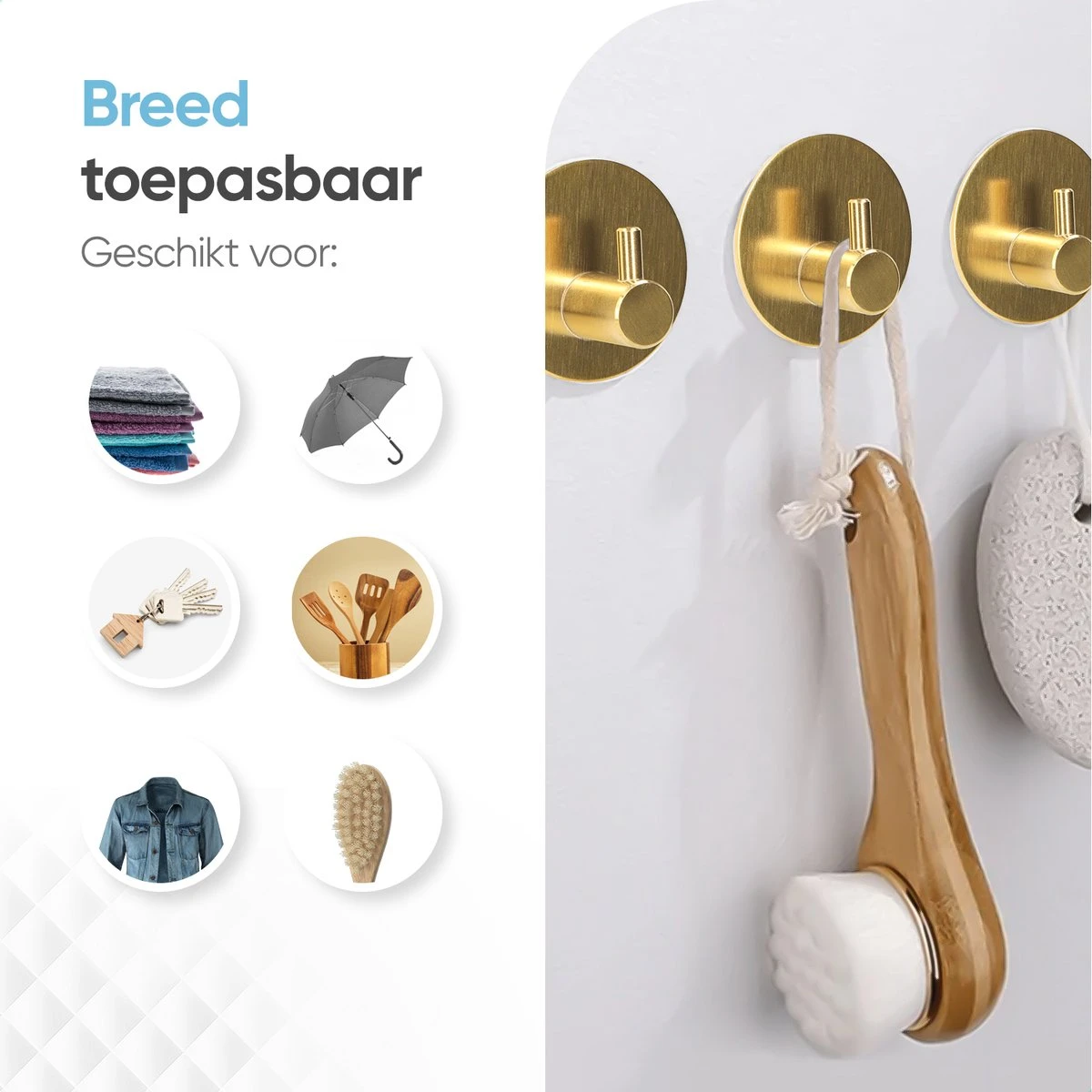 Trendfield Handdoekhaakjes Zelfklevend Goud - 2 Ronde Gouden Handdoek Haakjes - Handdoekhaak - Goud 9 Trendfield Handdoekhaakjes Zelfklevend Goud - 2 Ronde Gouden Handdoek Haakjes - Handdoekhaak - Goud - Afbeelding 9