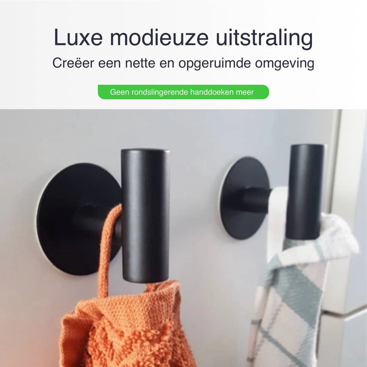 EAVY 2 Stuks Zelfklevende Handdoekhaakjes - Handdoekhouders - Plakhaakjes - Zwart 6 EAVY 2 Stuks Zelfklevende Handdoekhaakjes - Handdoekhouders - Plakhaakjes - Zwart - Afbeelding 6