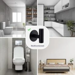 EAVY 2 Stuks Zelfklevende Handdoekhaakjes - Handdoekhouders - Plakhaakjes - Zwart 14 EAVY 2 Stuks Zelfklevende Handdoekhaakjes - Handdoekhouders - Plakhaakjes - Zwart -Merkloos Verkoop 1200x1200 692