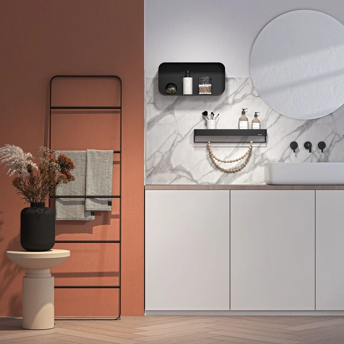 Sealskin Brix - Handdoekladder Vrijstaand - Zwart 5 Sealskin Brix - Handdoekladder Vrijstaand - Zwart - Afbeelding 5