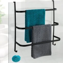 WENKO Handdoekhouder Irpinia 78x55cm Staal Zwart - Handdoekrek - Handdoekenrek Badkamer -Merkloos Verkoop 1200x1200 730