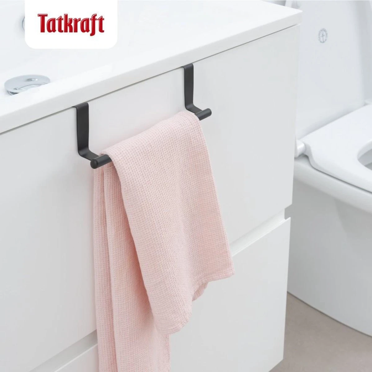 Tatkraft HORIZON - RVS Kastdeur Handdoekrek - Keukenkast Deur Handdoek/Vaatdoek Houder Rek Stang Hanger - Towel Rack Kast Deurhanger Deurhaak Keuken - Handdoekstang - Mat Zwart - 23CM 2 Tatkraft HORIZON - RVS Kastdeur Handdoekrek - Keukenkast Deur Handdoek/Vaatdoek Houder Rek Stang Hanger - Towel Rack Kast Deurhanger Deurhaak Keuken - Handdoekstang - Mat Zwart - 23CM - Afbeelding 2