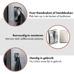 QUVIO Handdoek Houder RVS - Handdoek Of Theedoek Klem Met Plakstrip Voor In Keuken, Badkamer, Toilet Of Bijkeuken - Strak Design En Geen Schroeven Nodig - Staal - Klem - Theedoek 11 QUVIO Handdoek Houder RVS - Handdoek Of Theedoek Klem Met Plakstrip Voor In Keuken, Badkamer, Toilet Of Bijkeuken - Strak Design En Geen Schroeven Nodig - Staal - Klem - Theedoek -Merkloos Verkoop 1200x1200 773