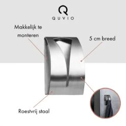 QUVIO Handdoek Houder RVS - Handdoek Of Theedoek Klem Met Plakstrip Voor In Keuken, Badkamer, Toilet Of Bijkeuken - Strak Design En Geen Schroeven Nodig - Staal - Klem - Theedoek 15 QUVIO Handdoek Houder RVS - Handdoek Of Theedoek Klem Met Plakstrip Voor In Keuken, Badkamer, Toilet Of Bijkeuken - Strak Design En Geen Schroeven Nodig - Staal - Klem - Theedoek -Merkloos Verkoop 1200x1200 777