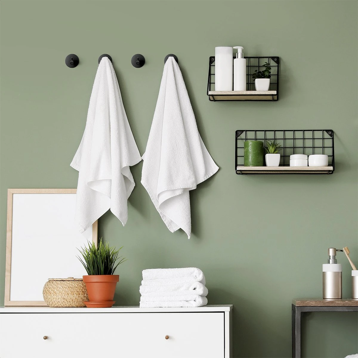 Handdoekhaakjes Set Zelfklevend Handdoekhouders Voor Badkamer En Keuken - 4 Stuks - RVS Mat Zwart 4 Handdoekhaakjes Set Zelfklevend Handdoekhouders Voor Badkamer En Keuken - 4 Stuks - RVS Mat Zwart - Afbeelding 4