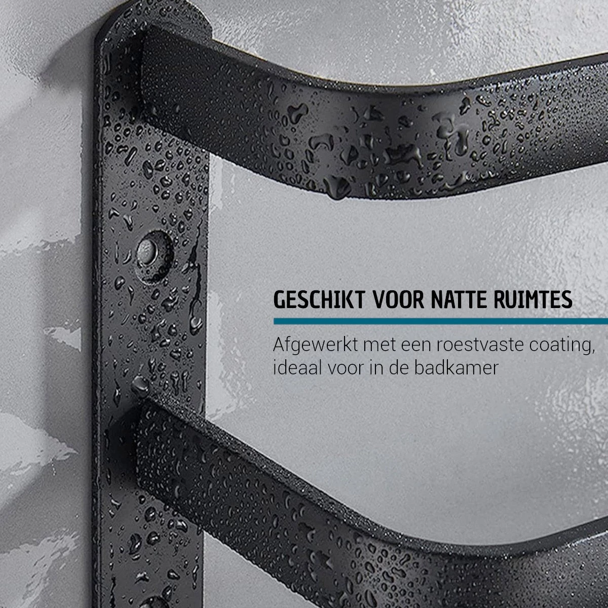 Vannons - Handdoekrek - Handdoekrek Badkamer - 2 Handdoeken - Zwart 4 Vannons - Handdoekrek - Handdoekrek Badkamer - 2 Handdoeken - Zwart - Afbeelding 4