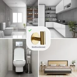 EAVY 2 Stuks Zelfklevende Handdoekhaakjes - Handdoekhouders - Plakhaakjes - Goud -Merkloos Verkoop 1200x1200 826