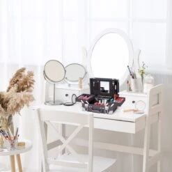 Relaxdays Make Up Koffer Met Spiegel - Zonder Inhoud - Met Slot - Cosmetica Koffer Dames -Merkloos Verkoop 1200x1200 85