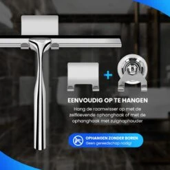 Douchewisser Met Ophangsysteem - Raamwisser - Raamtrekker - RVS - Extra Siliconen Strip 10 Douchewisser Met Ophangsysteem - Raamwisser - Raamtrekker - RVS - Extra Siliconen Strip -Merkloos Verkoop 1200x1200 870