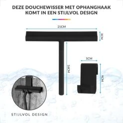 Douchewisser Met Ophanghaak – Trekker Douche – Douchetrekker Voor Badkamer – Raamwisser Douche – Zwart 11 Douchewisser Met Ophanghaak – Trekker Douche – Douchetrekker Voor Badkamer – Raamwisser Douche – Zwart -Merkloos Verkoop 1200x1200 878