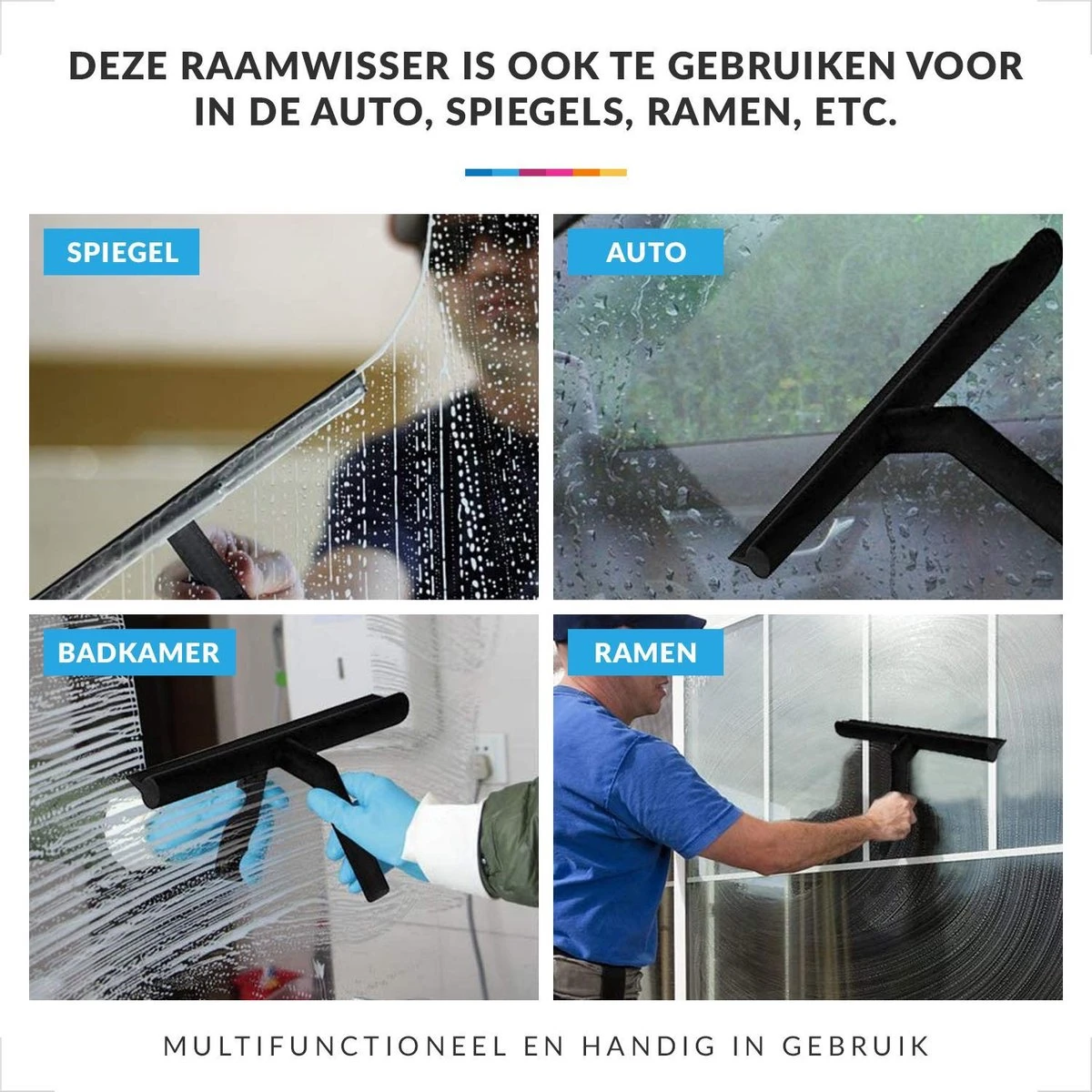 Douchewisser Met Ophanghaak – Trekker Douche – Douchetrekker Voor Badkamer – Raamwisser Douche – Zwart 6 Douchewisser Met Ophanghaak – Trekker Douche – Douchetrekker Voor Badkamer – Raamwisser Douche – Zwart - Afbeelding 6