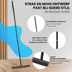 Vloertrekker Met Steel - Vloerwisser Voor In Badkamer - Watertrekker Douche - Douchewisser Zwart -Merkloos Verkoop 1200x1200 891