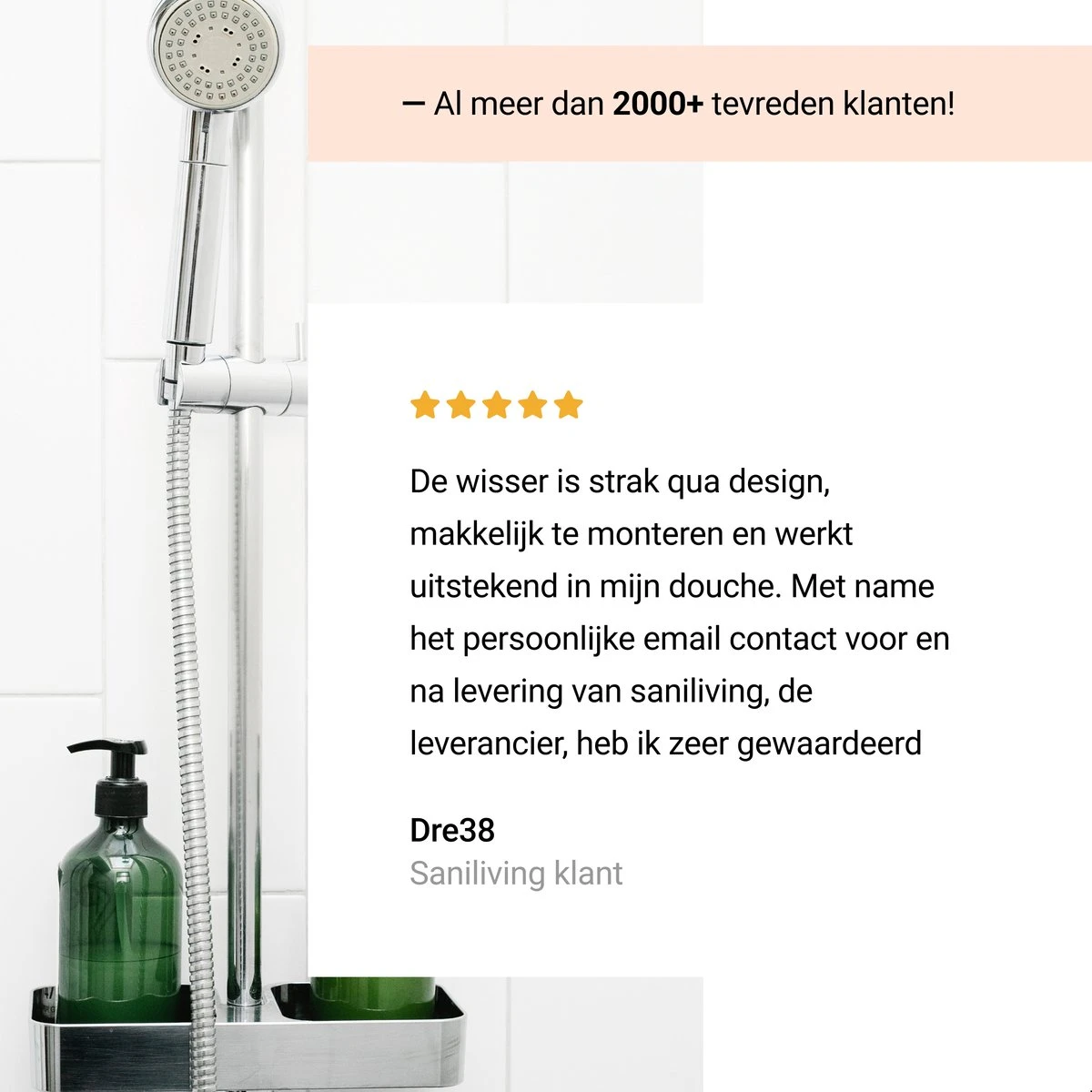 Douchewisser Met Ophanghaak En 2 Extra Strips - Raamwisser Voor Douche - Raamtrekker Chroom 2 Douchewisser Met Ophanghaak En 2 Extra Strips - Raamwisser Voor Douche - Raamtrekker Chroom - Afbeelding 2