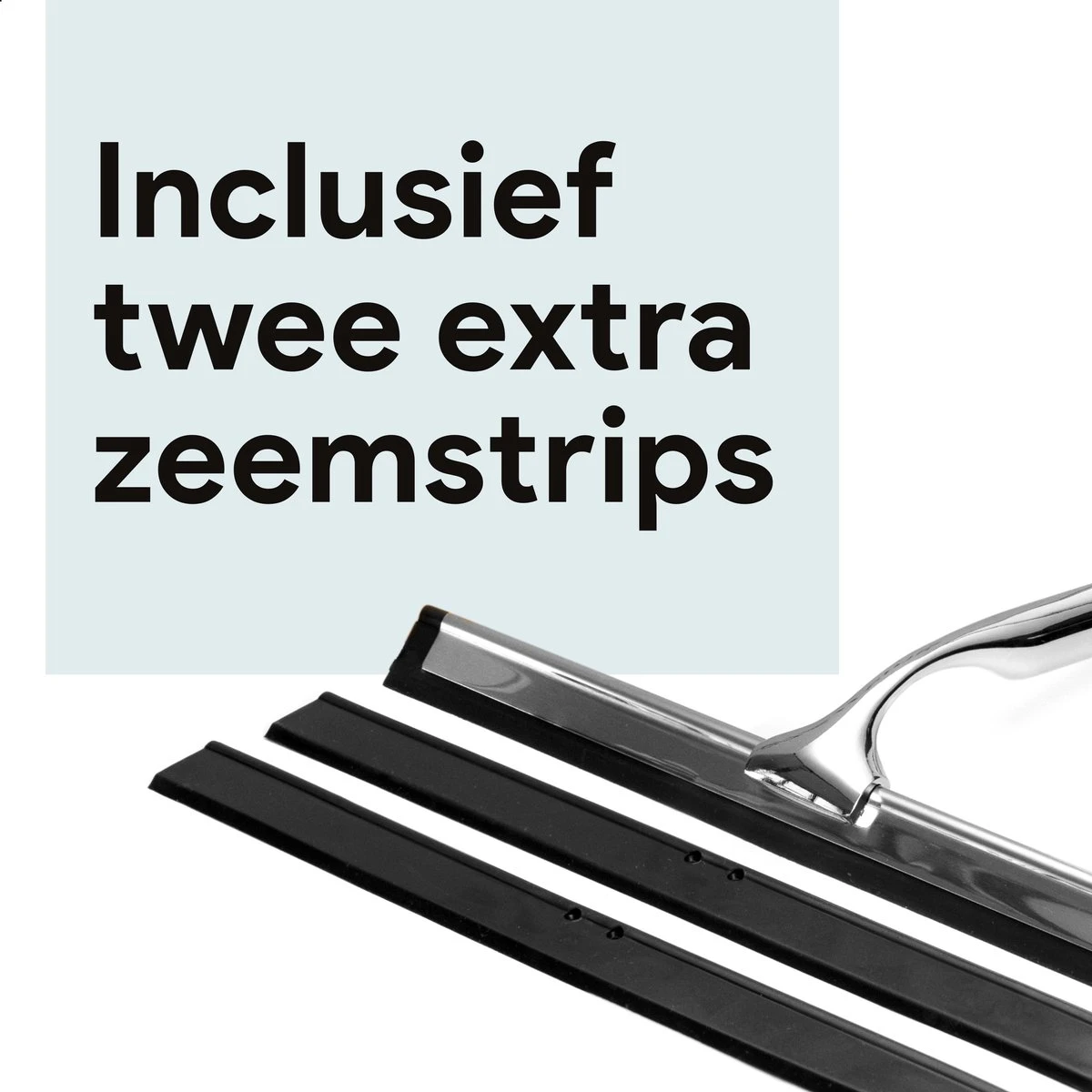 Douchewisser Met Ophanghaak En 2 Extra Strips - Raamwisser Voor Douche - Raamtrekker Chroom 4 Douchewisser Met Ophanghaak En 2 Extra Strips - Raamwisser Voor Douche - Raamtrekker Chroom - Afbeelding 4